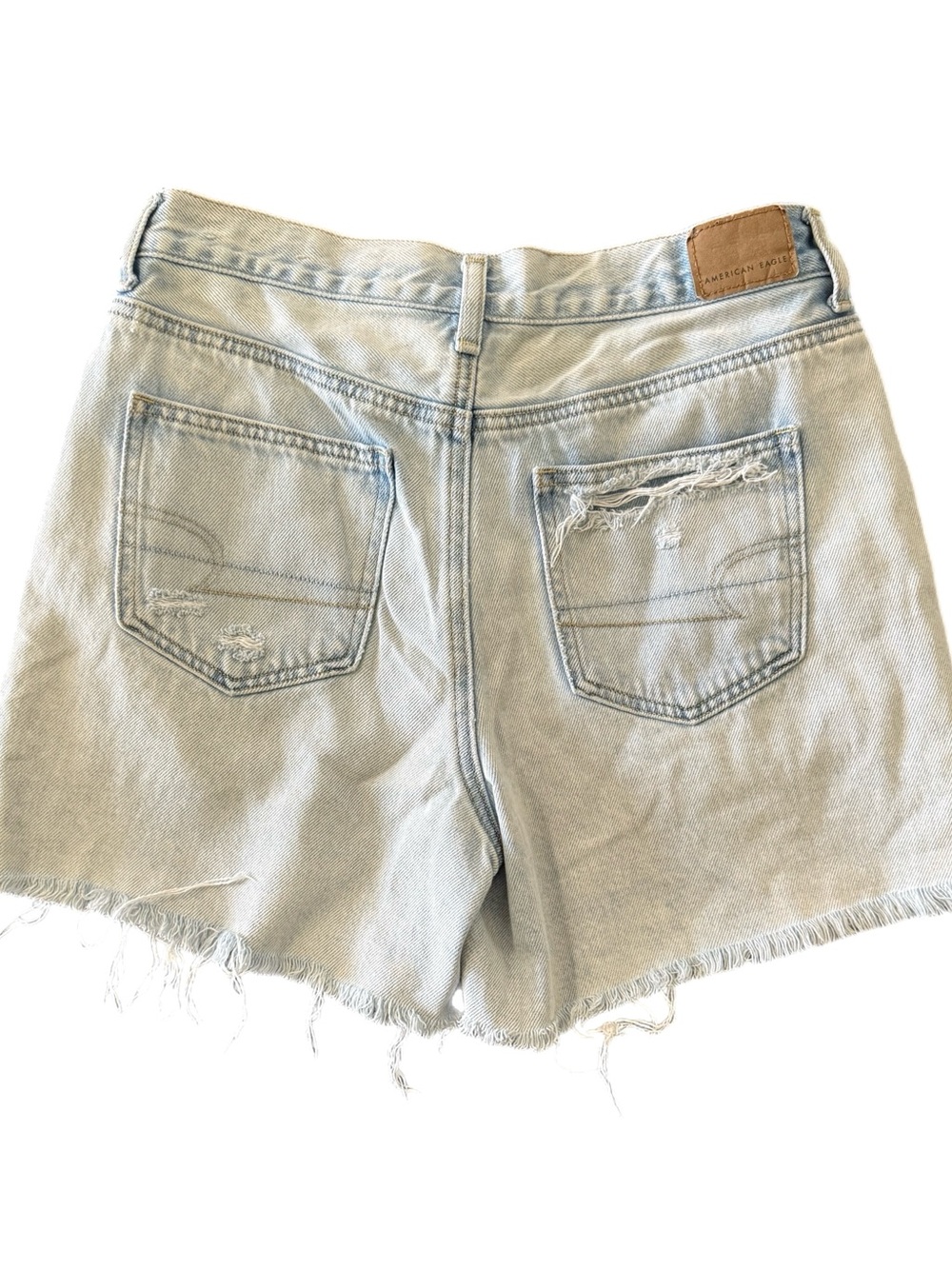 American Eagle Outfitters “Mom Shorts” Light Wash Distressed Denim Size 4 - Picture 5 of 11